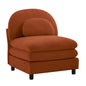 Vitoria Curved Armless Sofa Teddy Fabric W/Pillow -Orange