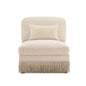 Armless Sofa Leopard Chenille W/1 Pillow -Beige Coffee