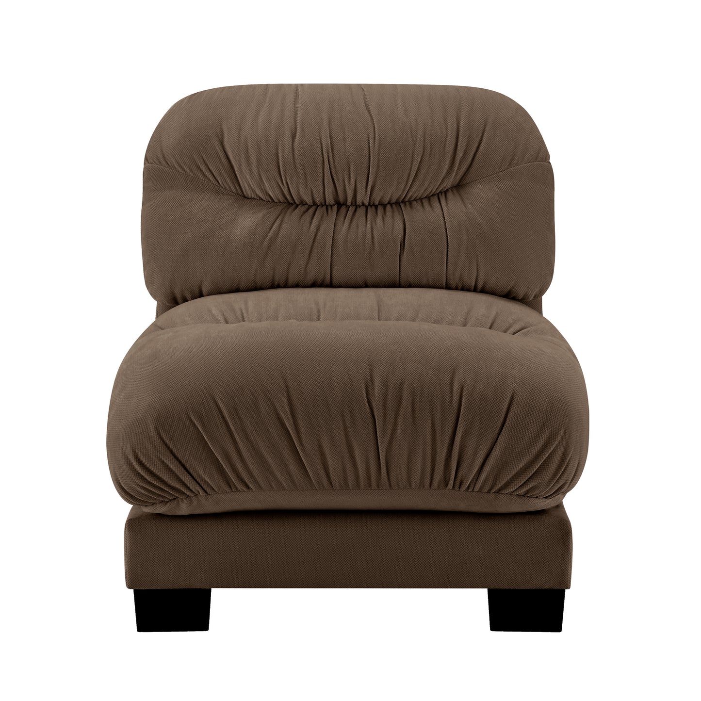 Flora Armless Sofa Chenille- Brown