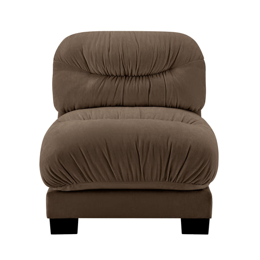Flora Armless Sofa Chenille- Brown