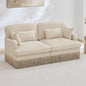 Comfy Chenille Leopard Printinging Loveseat Sofa,Delicate Tassel Edge,Modern Fashion Modular Sectional Couch,Ergonomic Back and Seat Design, Easy Assembly,Deep Seat Couch for Living Room,Beige Coffee