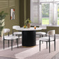 Modern 46" Round Dining Table Set for 4, Faux Marble Top with Black Wave Metal Base & Gold Accent, Perfect for Small Kitchen & Dining Area