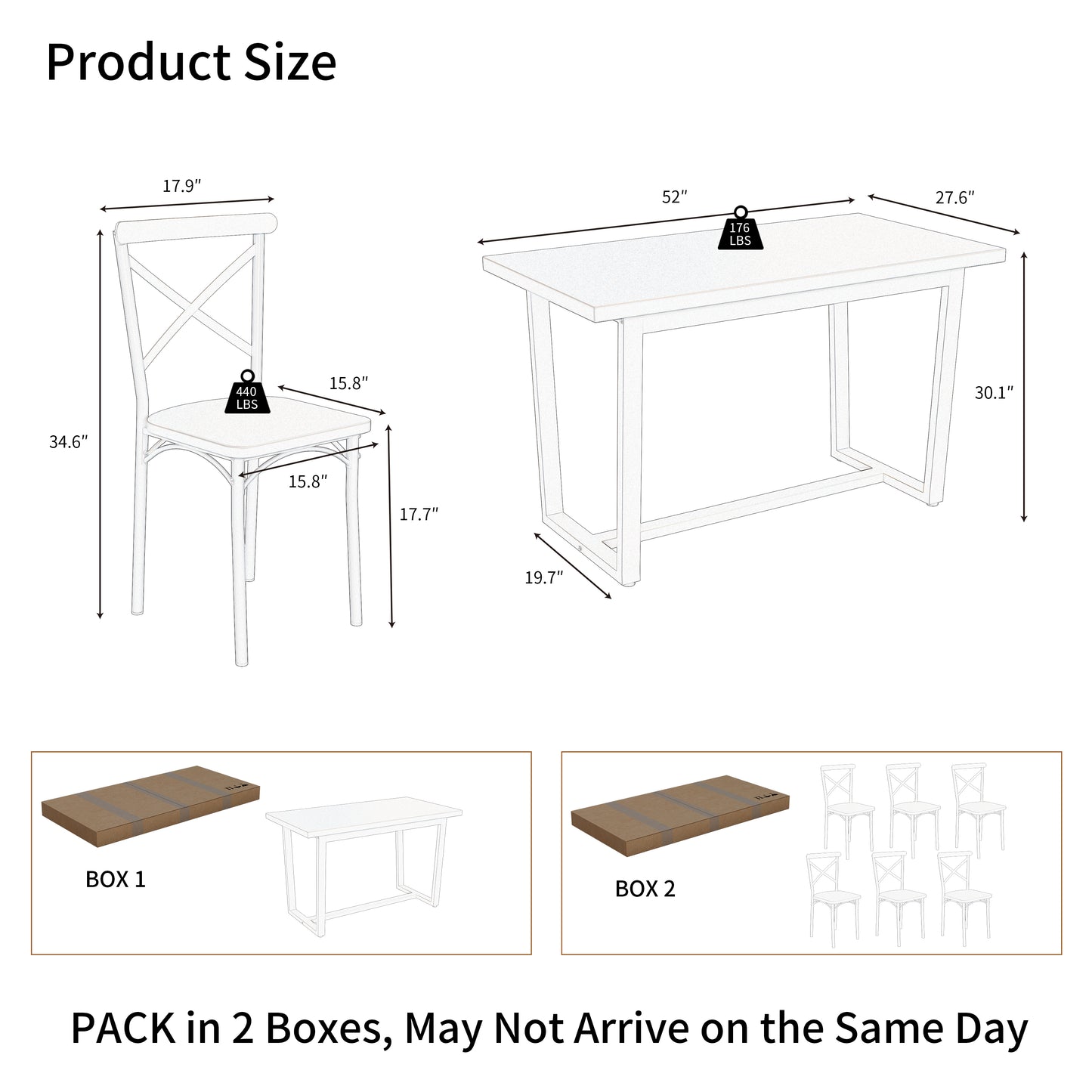 6-Person Brown Dining Table Set with Steel Frame