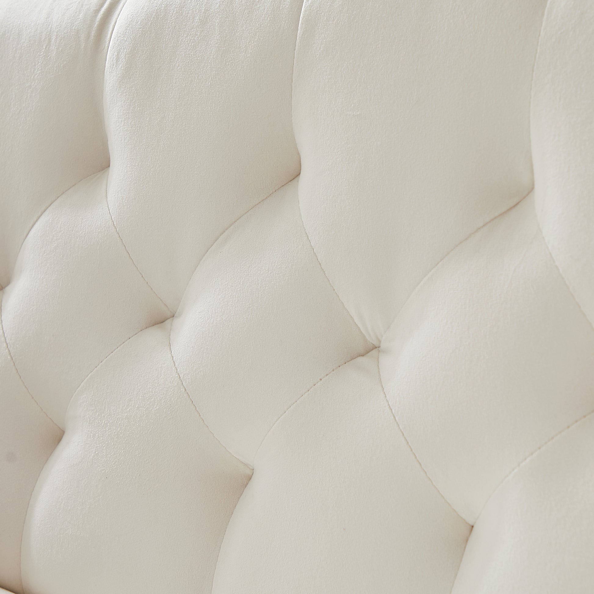 Cream White Velvet 2 Seat Sofa - Small Sofa for Living Room