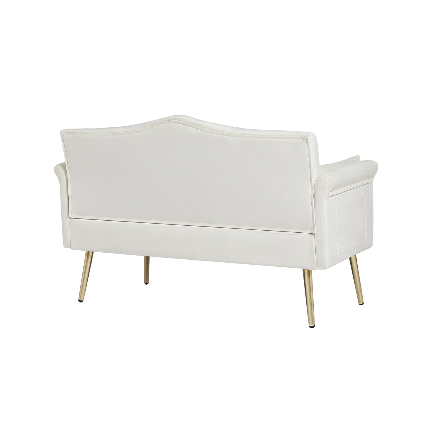 Cream White Velvet 2 Seat Sofa - Small Sofa for Living Room