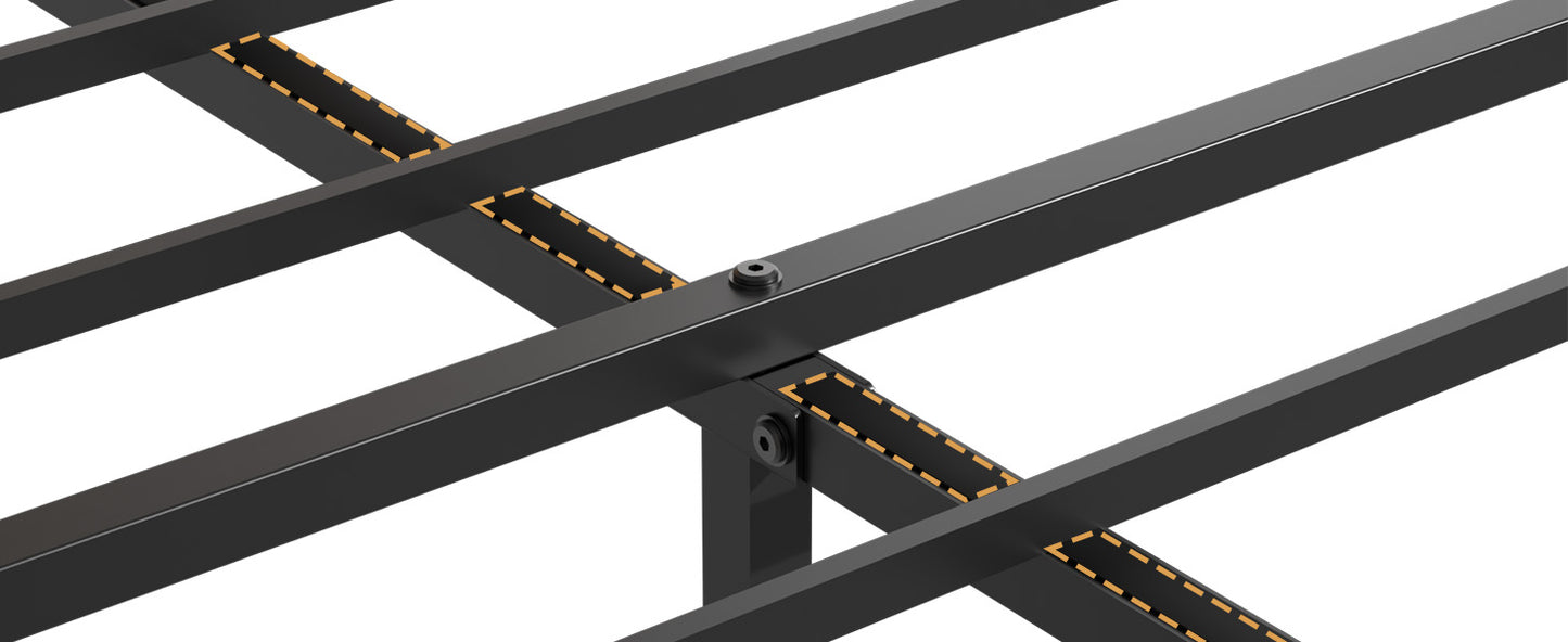 Dark Brown Full Bed Frame with Storage & USB Ports for Bedroom