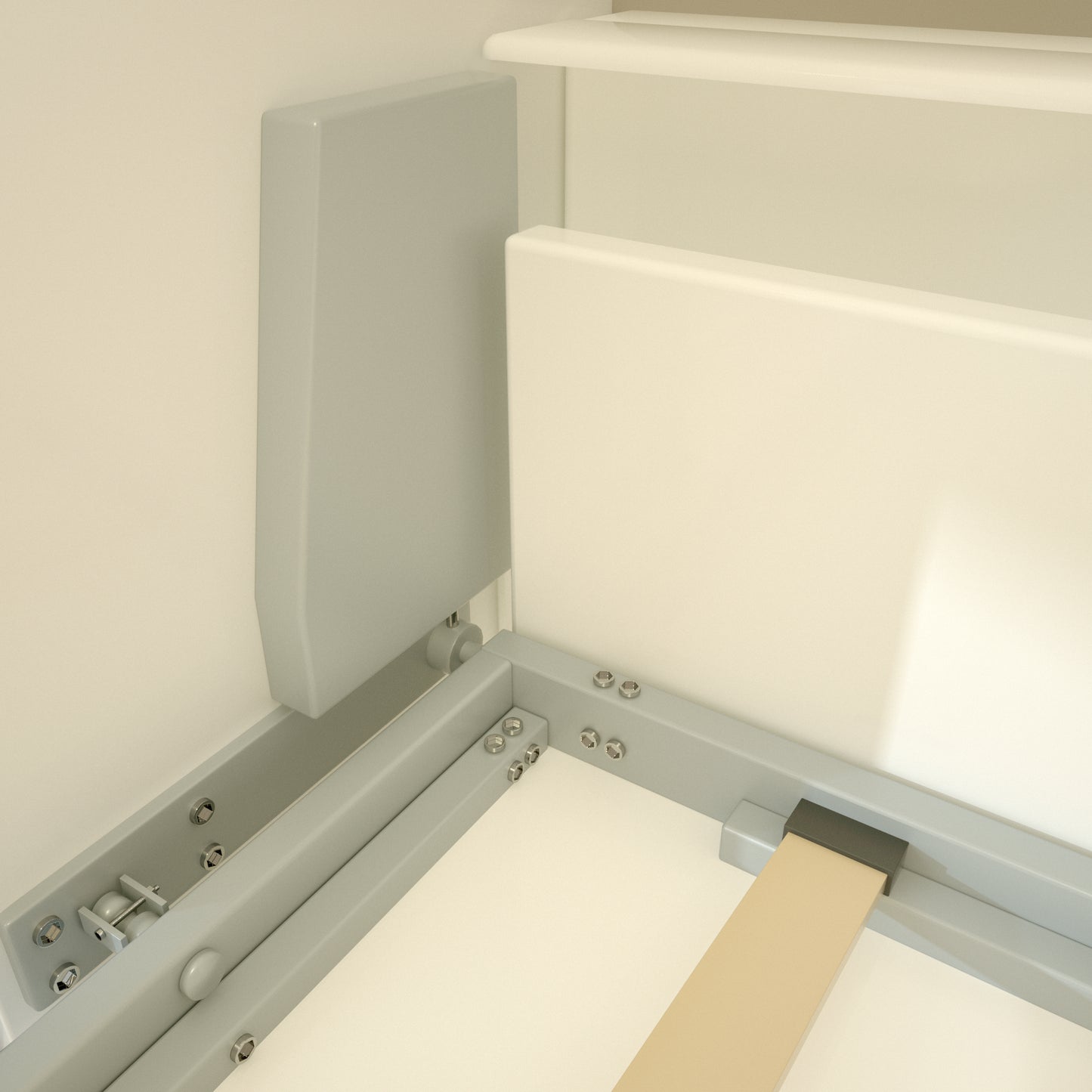Twin Size Murphy Bed with Storage Shelf - White for Bedroom