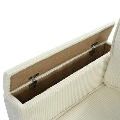 Large Beige Iron L-Shaped Sofa 4 Seat