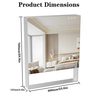 Silver Aluminum Wall Mirror with Storage Cabinet for Bathroom Renovation