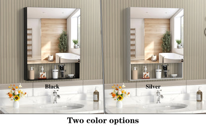 Silver Aluminum Wall Mirror with Storage Cabinet for Bathroom Renovation