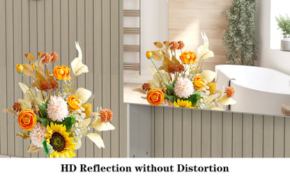 Silver Aluminum Wall Mirror with Storage Cabinet for Bathroom Renovation