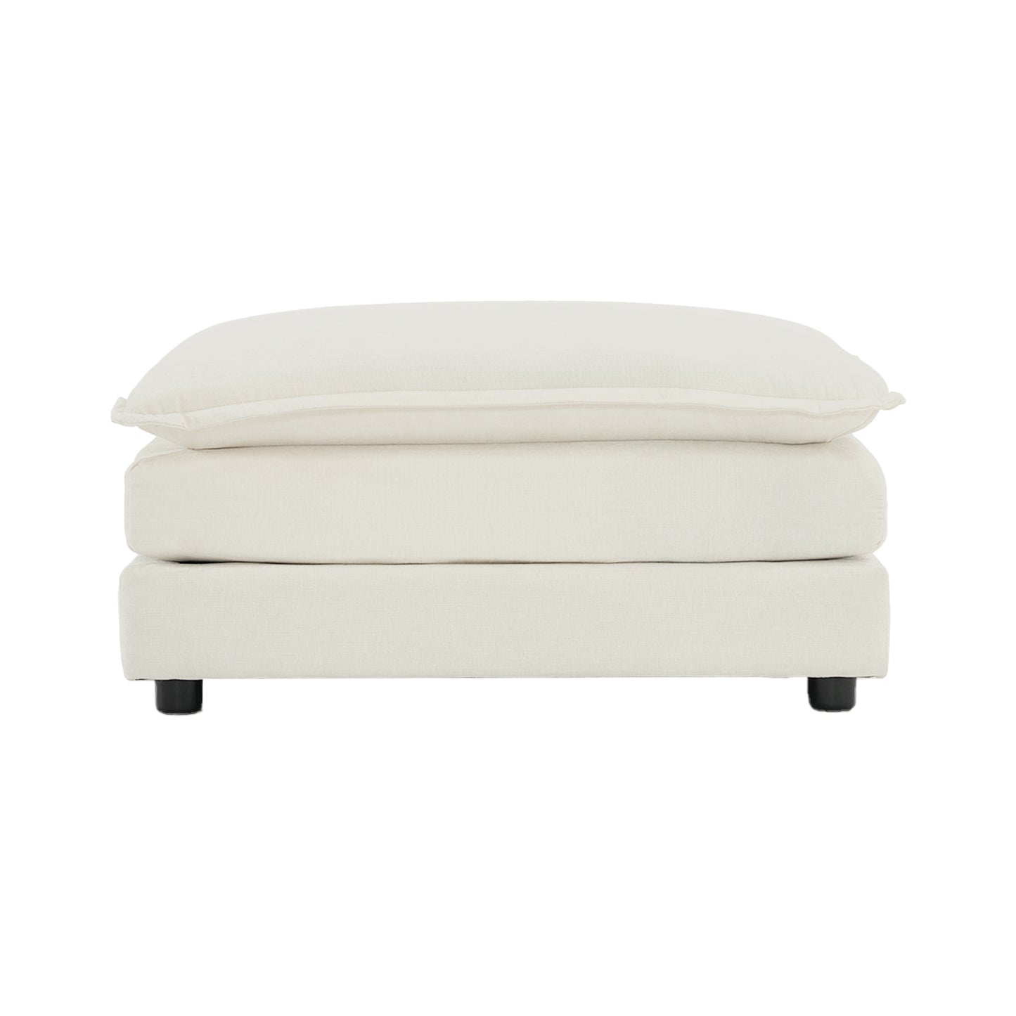 White Chenille Ottoman - Footrest for Sofas & Armchairs