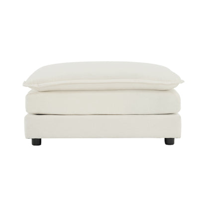 White Chenille Ottoman - Footrest for Sofas & Armchairs
