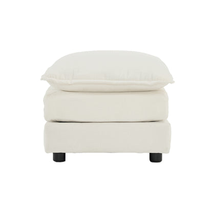 White Chenille Ottoman - Footrest for Sofas & Armchairs