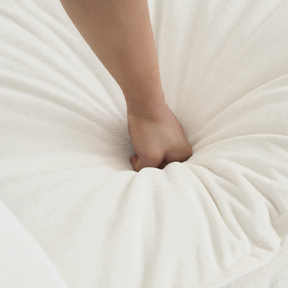 White Chenille Ottoman - Footrest for Sofas & Armchairs