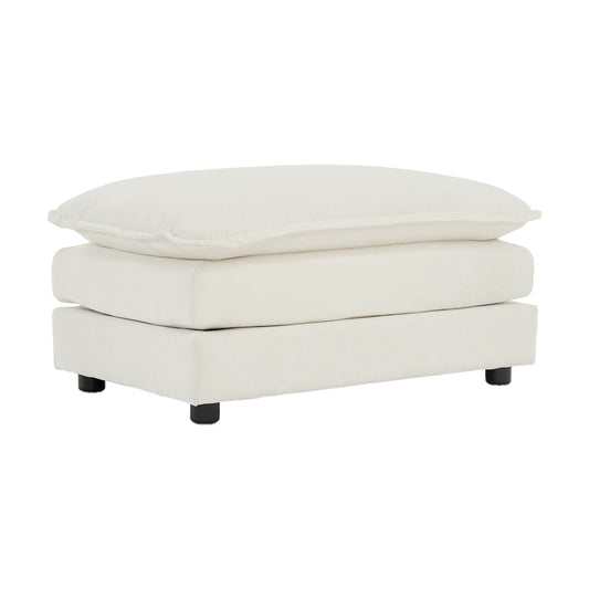 Chenille Fabric Ottomans Footrest to Combine with 2 Seater Sofa, 3 Seater Sofa and 4 Seater Sofa, White Chenille