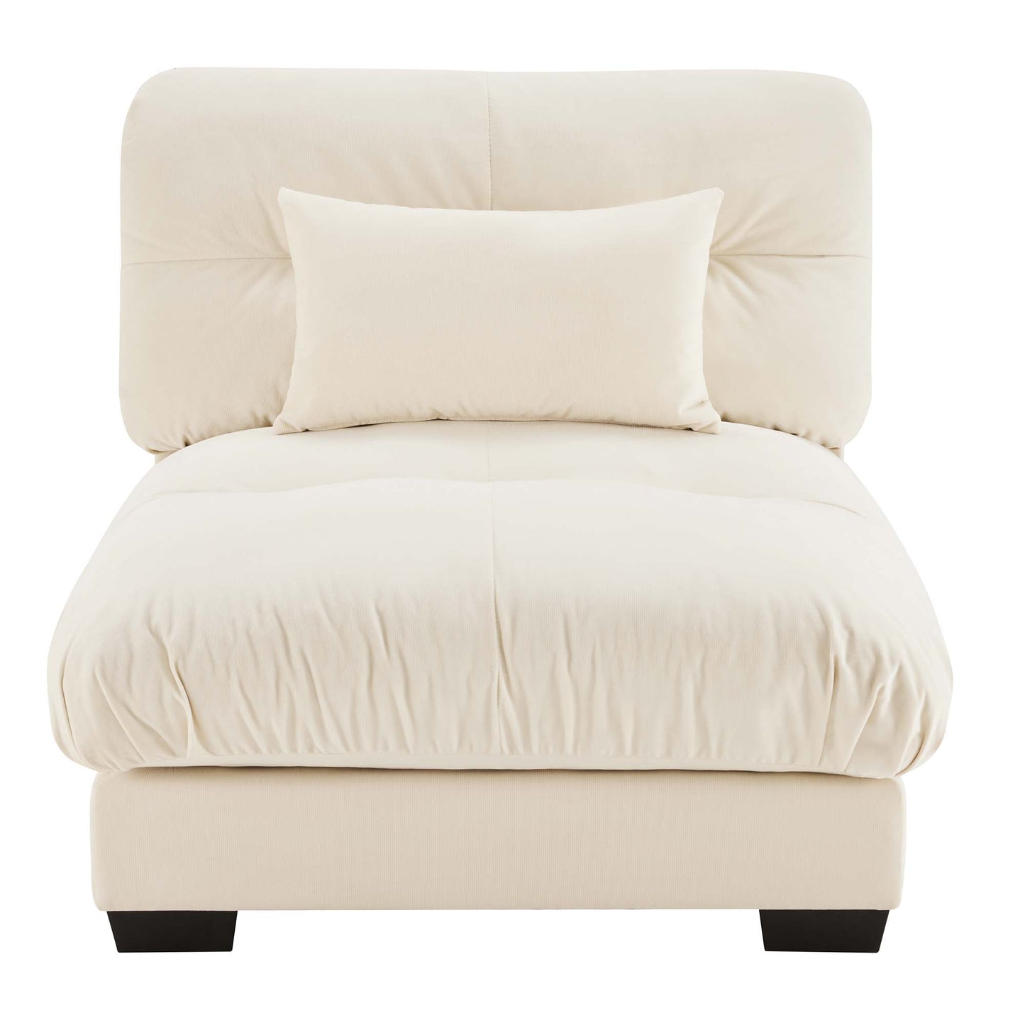 Milano Armless Sofa W/1 pillow - Cream