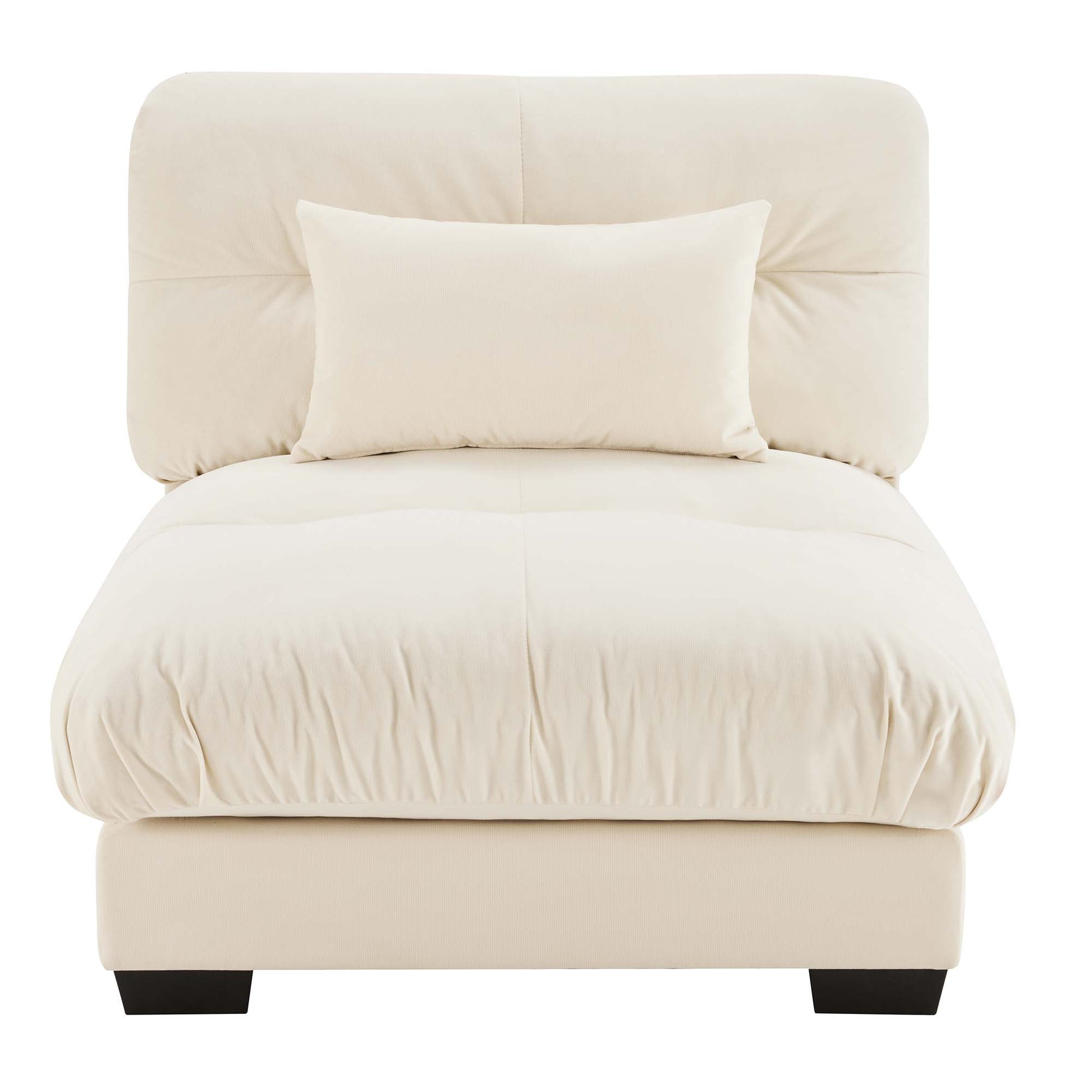 Milano Armless Sofa W/1 pillow - Cream
