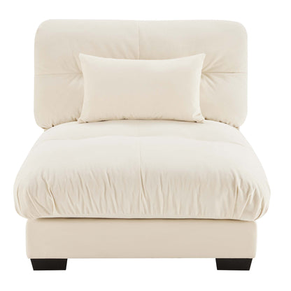 Milano Armless Sofa W/1 pillow - Cream