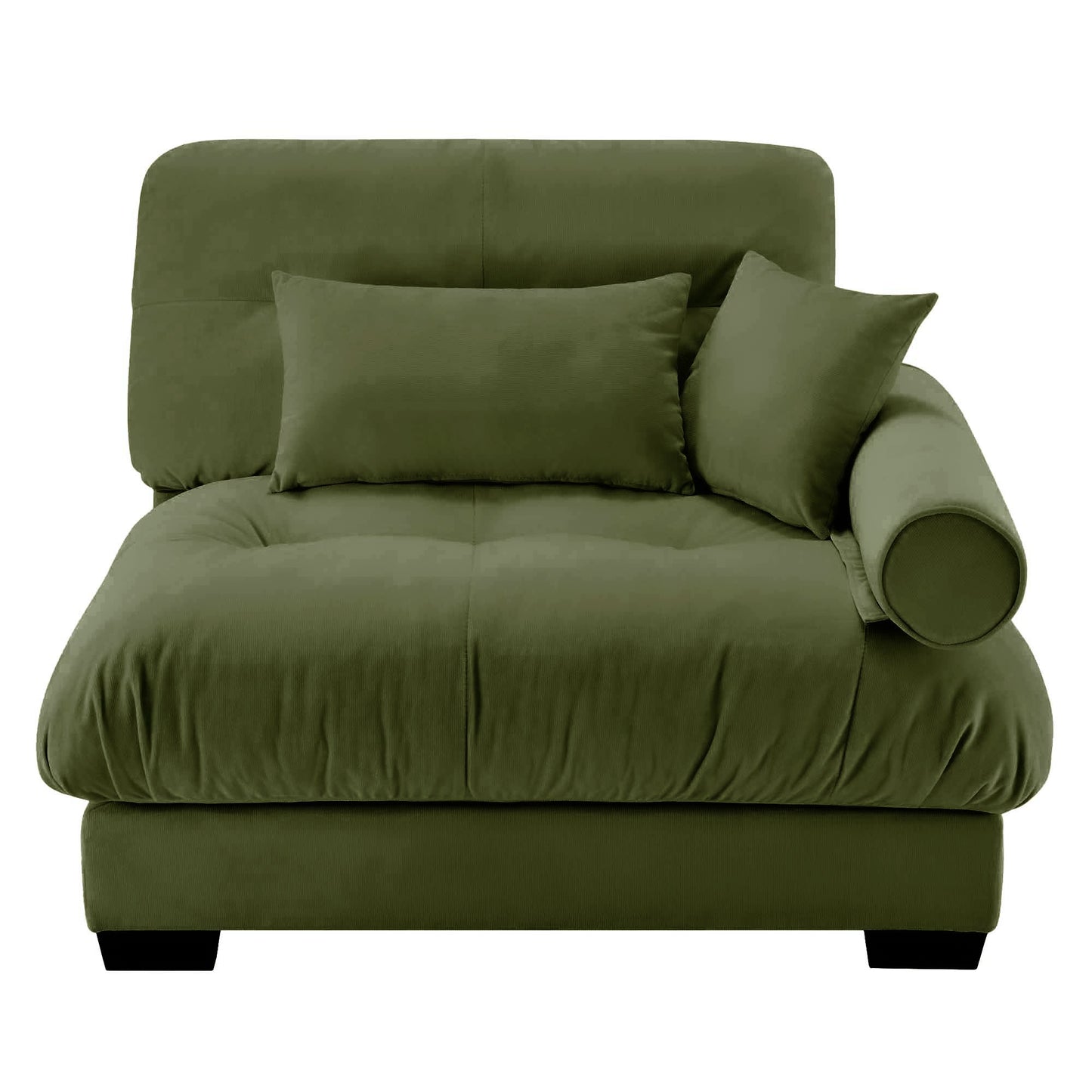 Milano Sofa RSF W/3 pillows - Olive green