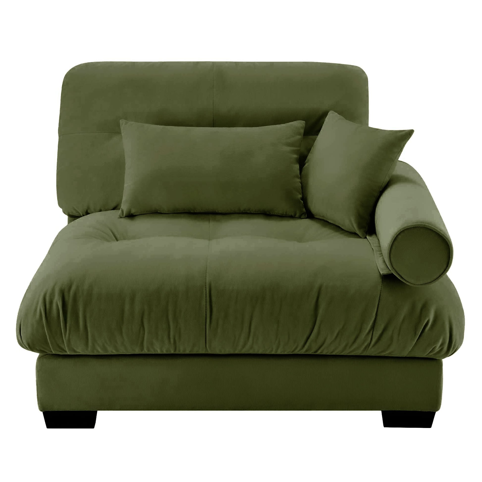 Milano Sofa RSF W/3 pillows - Olive green