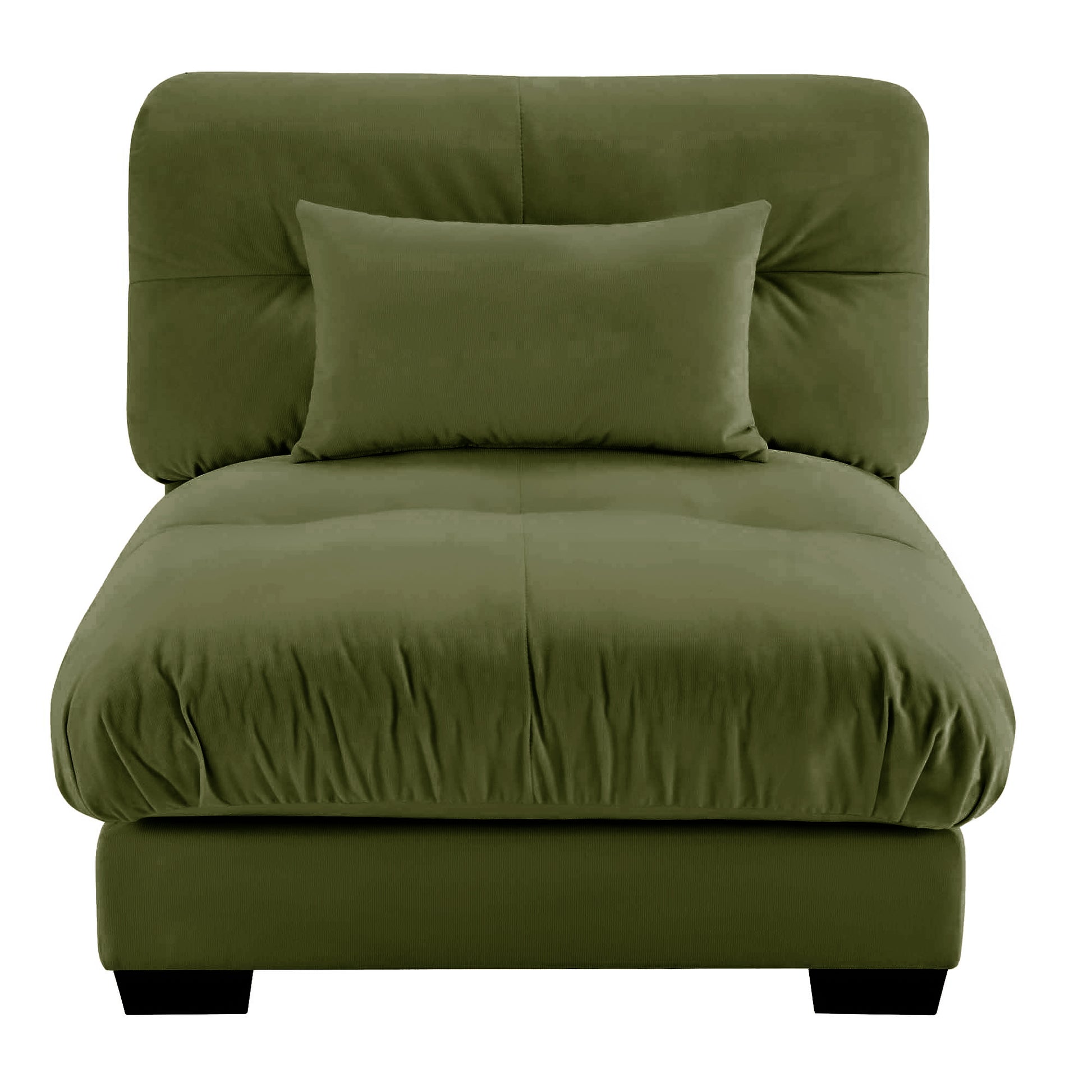 Milano Armless Sofa W/1 pillow - green