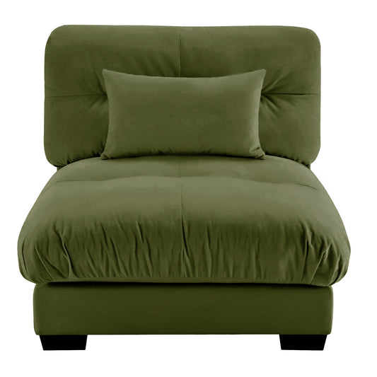 Milano Armless Sofa W/1 pillow - green