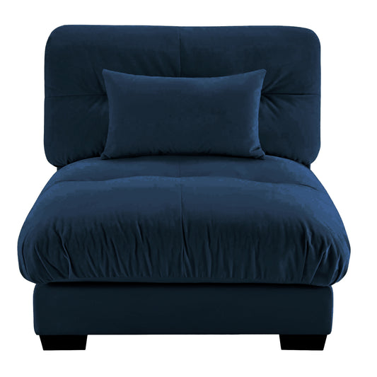 Milano Armless Sofa W/1 pillow - blue