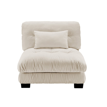 Pariss Armless Sofa W/1 pillow - Light Coffee