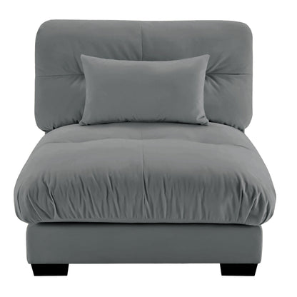Milano Armless Sofa W/1 pillow - Gray