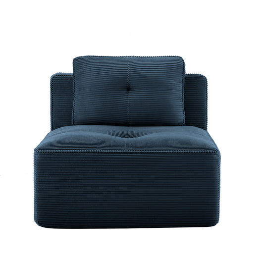 Armless Sofa W/Pillow Corduroy -Blue