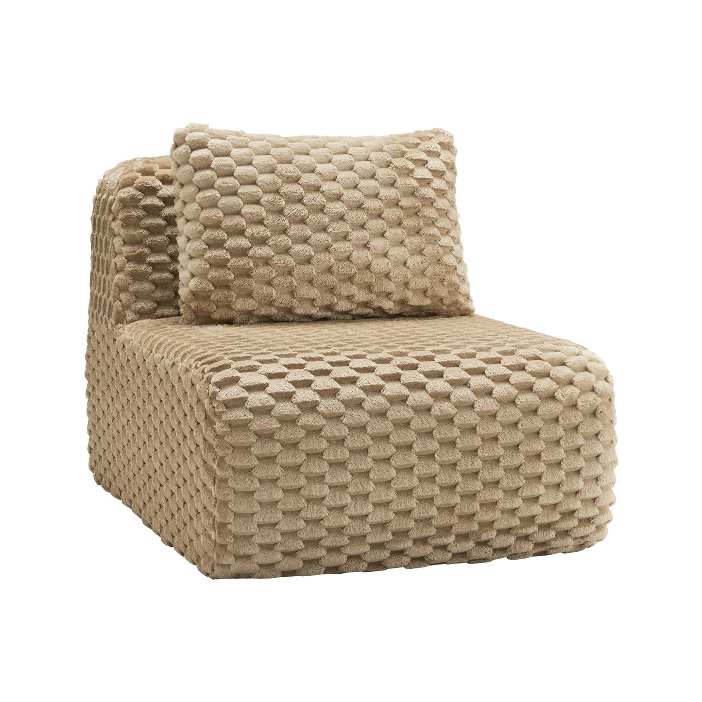 Light Camel Modular Sofa - 1 Seat Flannelette for Living Room