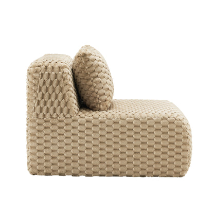 Light Camel Modular Sofa - 1 Seat Flannelette for Living Room