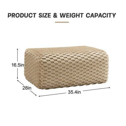 Light Camel Flannelette Modular Ottoman Sofa - 35.43" for Living Room