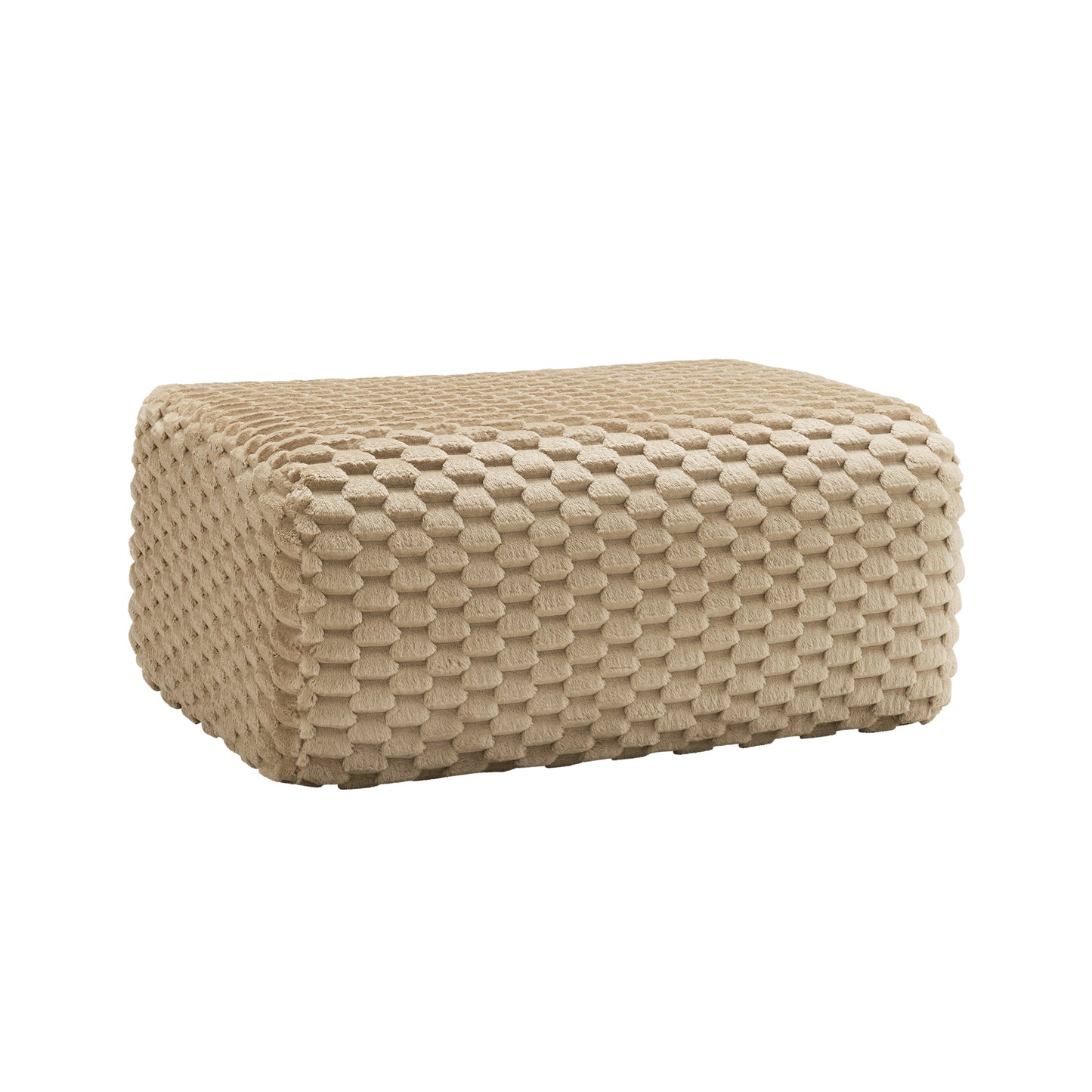 Light Camel Flannelette Modular Ottoman Sofa - 35.43" for Living Room