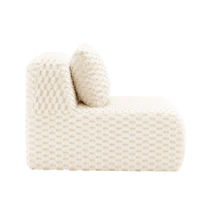 White Modular Sofa - 1 Seat Flannelette Sectional