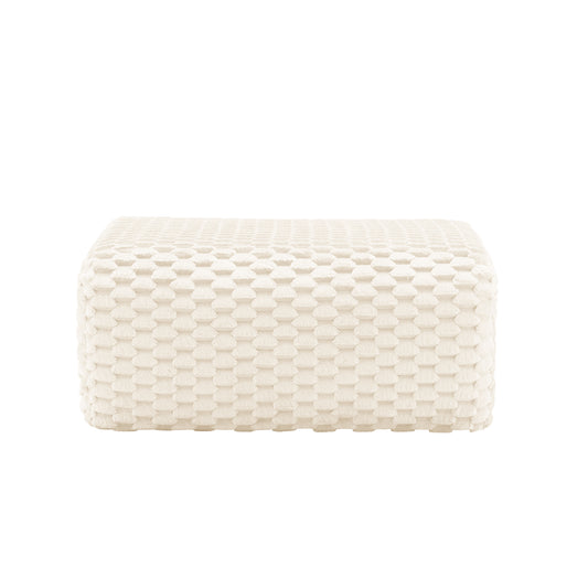 White Flannelette Ottoman - Comfortable Accent Piece