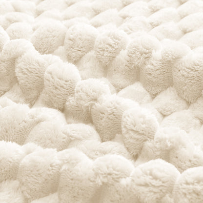 White Flannelette Ottoman - Comfortable Accent Piece