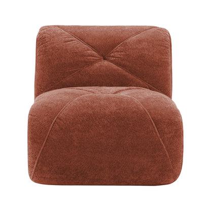 Armless Sofa Velvet- Red
