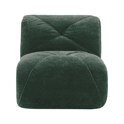 Armless Sofa Velvet- Green