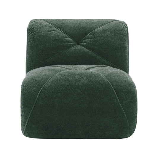 Armless Sofa Velvet- Green
