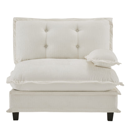 Beige Chenille Modular Sofa - 1 Seat, Flexible Design for Living Room