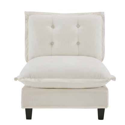 73  Armless Sofa Chenille- Beige