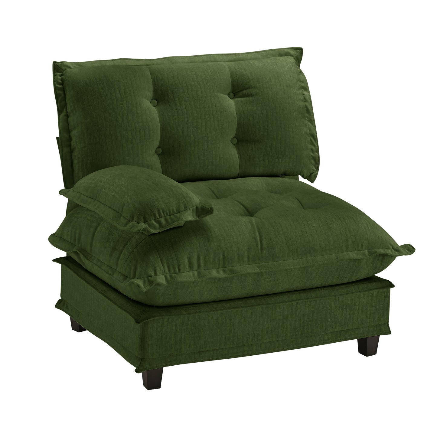 Green Chenille 3-Seat Sofa - 38.58" L for Living Room