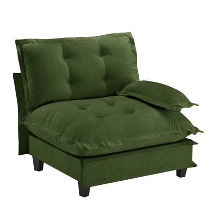 Green Chenille Modular Sofa - 1 Seat for Living Room