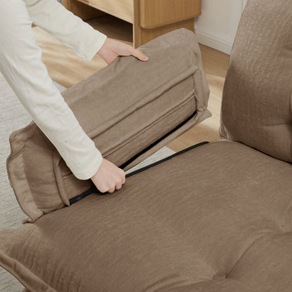 Light Brown Chenille Sofa - 1 Seat Comfort