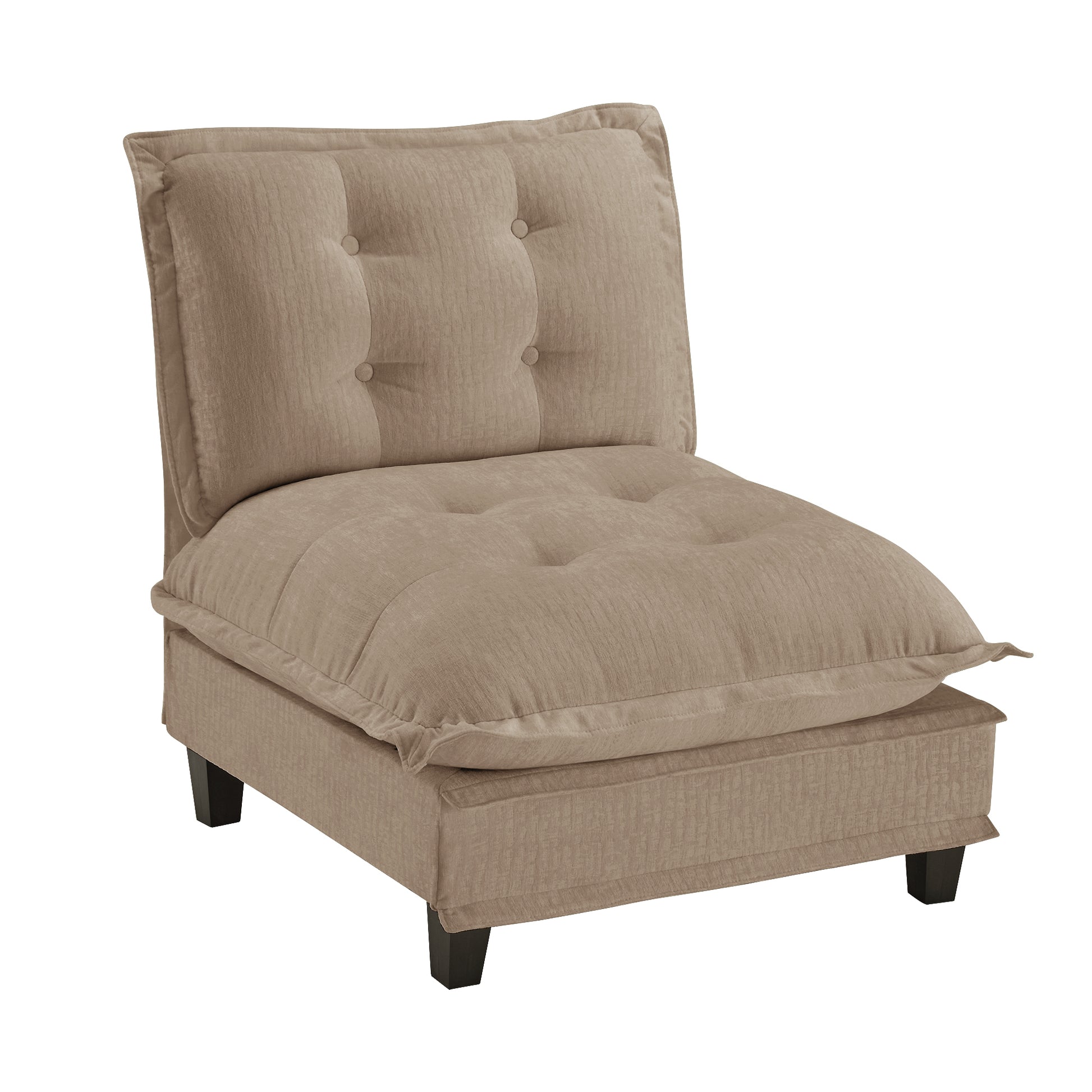 Light Brown Chenille 3-Seat Sofa - Modular Design