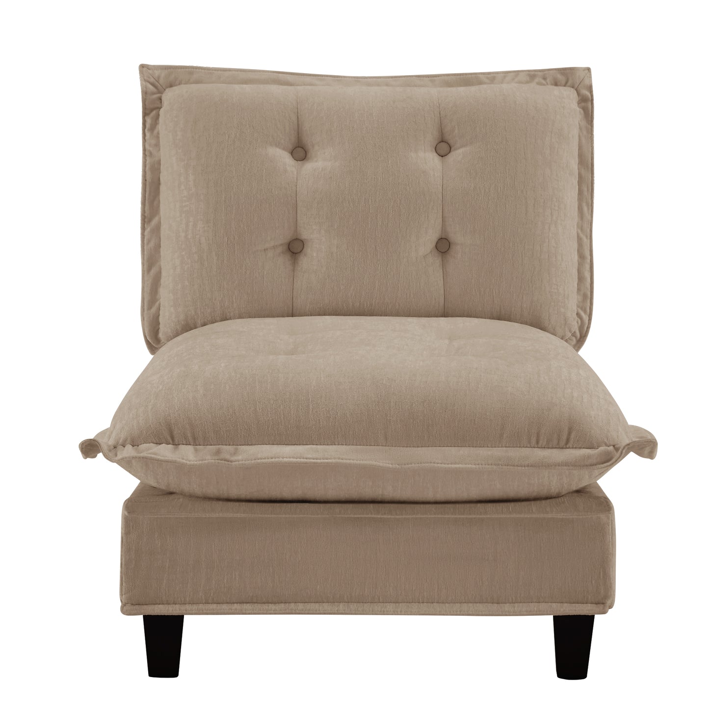 73  Armless Sofa Chenille- Light Brown
