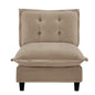 73  Armless Sofa Chenille- Light Brown