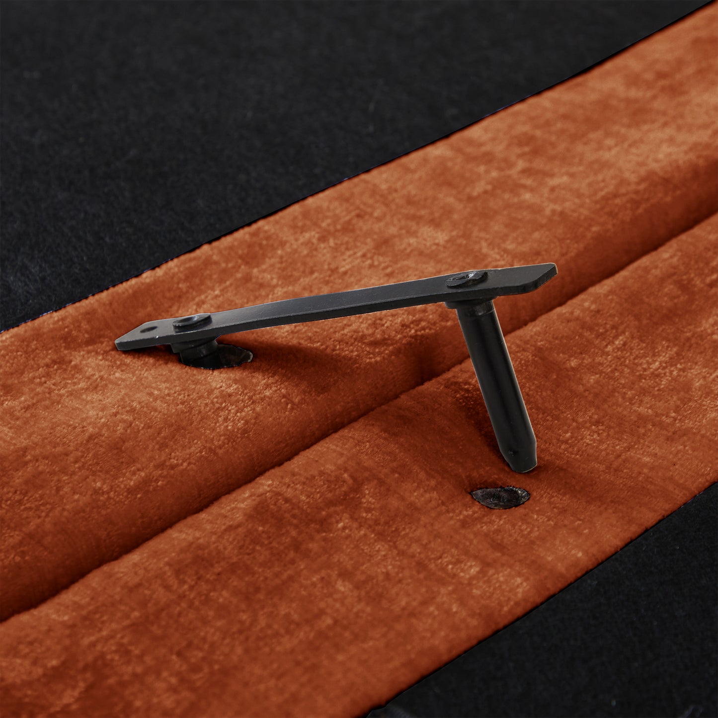 Orange Chenille Armless Sofa - 1 Seat, Modular Design for Living Room